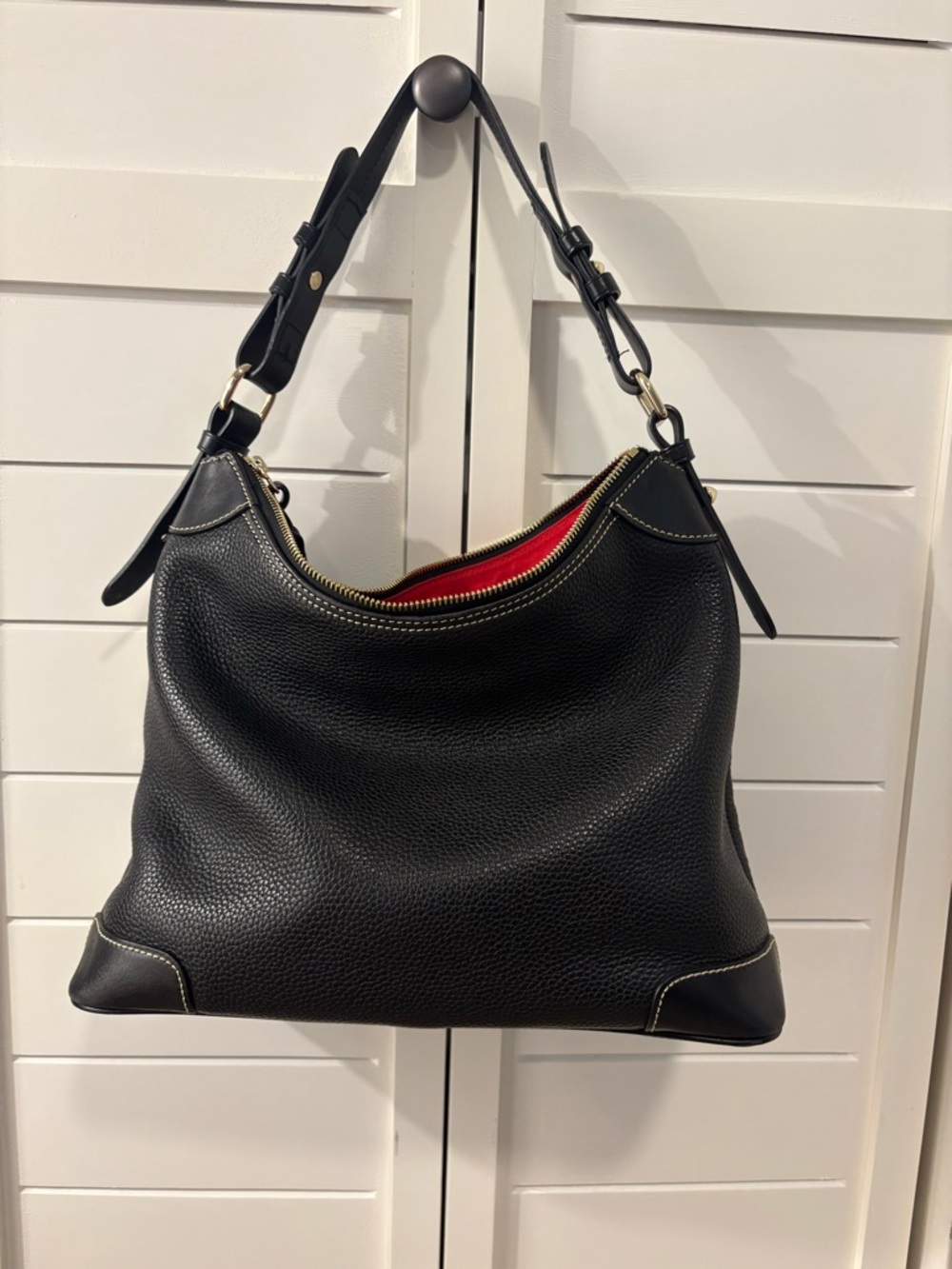 Dooney & Bourke Black Pebble Grain Hobo with Gold Hardware - Picture 4 of 6